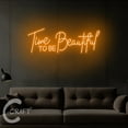thumbnail image 3 of C-CRAFT Time to Be Beautiful Neon Sign LED Light 35 inch for Beauty Spa Salon Wall Art Decor, 3 of 5