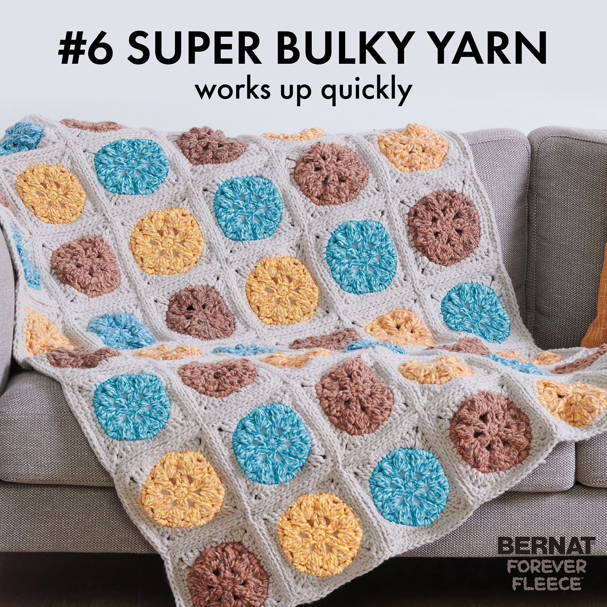 Bernat® Forever Fleece™ #6 Super Bulky Polyester Yarn, Winter Waves 9.9oz/280g 194 Yards