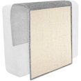 thumbnail image 1 of Alfombrilla para rascar para gatos, protección para sofá, sillón, muebles, suelo y pared, alfombrilla de sisal y lino, 130 x 45 cm, adecuada para gatos, gatitos y perros (gris claro, blanco), 1 of 5