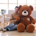 thumbnail image 1 of Oso de peluche de gran tamaño para amantes, muñeco de peluche de 90-110cm, regalo de cumpleaños, 1 unidadDark brown90cm Fivean unisex, 1 of 2
