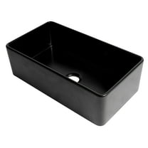 ALFI Brand Black Matte Smooth Apron 33" x 18" Single Bowl Fireclay Farm Sink