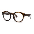 thumbnail image 1 of Thick Plastic Nerdy Keyhole Horn Rim Round Eyeglasses Tortoise, 1 of 4