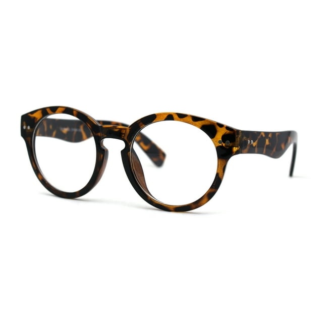 Lunettes Rondes en Plastique Épaisses Style Nerd à Goutte d'Eau, Monture Corne, Écaille