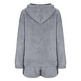 thumbnail image 5 of Scyoekwg Womens 2 Piece Sets Casual Sets Long Sleeve Sweatshirt Shorts Matching Outfits Fashion Sweatsuit Tracksuit (Gray,M), 5 of 6