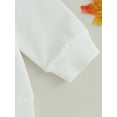 thumbnail image 6 of Wassery Kids Girls Halloween Outfits Set Long Sleeve Pie/Pumpkin Print Sweatshirt Flare Pants 6M 12M 2T 3T 4T 5T Toddler 2Pcs Fall Winter Clothes, 6 of 9