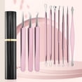 thumbnail image 2 of KLZO 10-Pcs Blackhead Extractor Kit - Pimple Popper Tool - Acne, Blemish, Milia, Zit Remover for Face - Champagne, 2 of 14