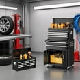 thumbnail image 2 of SOLAURA 8-Drawer Rolling Tool Chest Metal Tool Box Lockable Storage Cabinet with Wheels, Black, 2 of 7
