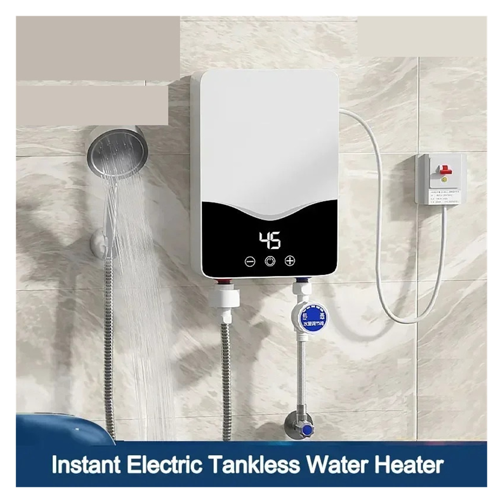 Instant Tankless Water Heater For Bathroom, 5.5kw Electric Instant Hot Water Heater With Self-modulating,Overheating Protection ,Safety Protections