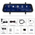 thumbnail image 2 of Mirror Dash Cam Cámara frontal y trasera con Apple Carplay/Android Auto Cámara de respaldo con espejo de 9,66 pulgadas para automóviles y camiones Grabadora de conducción Control de voz Monitoreo de e, 2 of 5