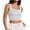 White, variant on Womens Y2k Tops Summer Basic Tees Stretchy Padded Square Neck Sleeveless Crop Tank Top for Women