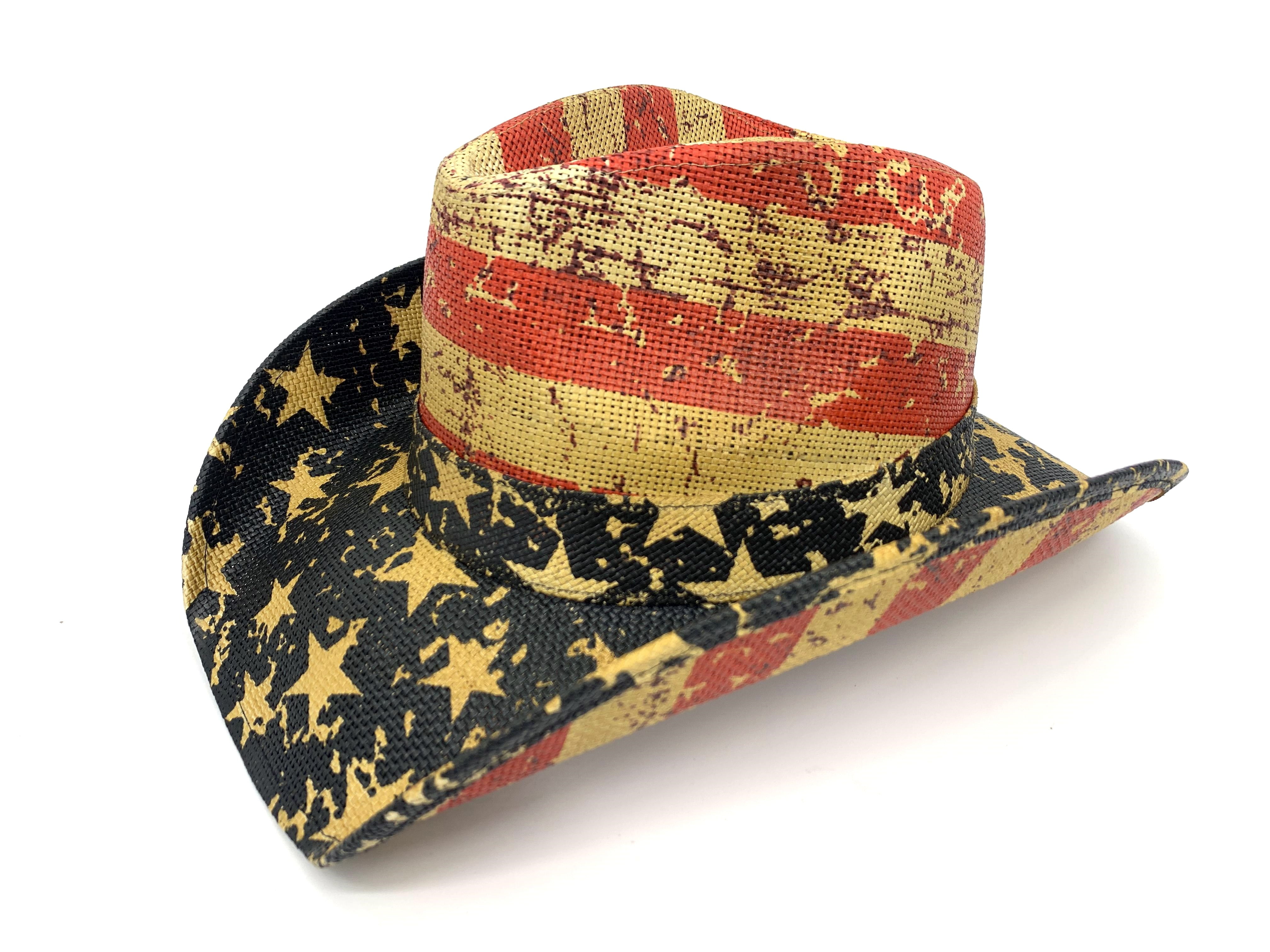 American Flag Cowboy hat red Striped Graffiti Star Cowboy hat American ...