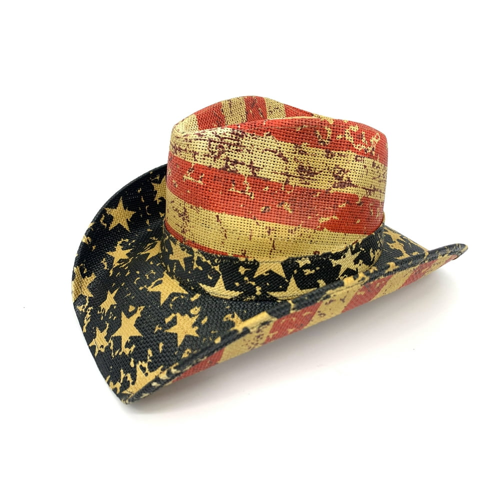American Flag Cowboy hat red Striped Graffiti Star Cowboy hat American ...
