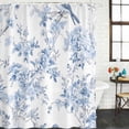 thumbnail image 3 of Blue White Flowers Waterproof Fabric Shower Curtain,Spring Summer Floral Botanical Waterproof Fabric Shower Curtain for Bathroom Curtains Bathtubs Hotel Shower Curtains with 12 Hooks Long 72x78in, 3 of 8