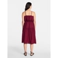 thumbnail image 3 of Time and Tru Women's and Women's Plus Sleeveless Cotton Midi Dress with Eyelet Trim, Sizes XS-4X, 3 of 5
