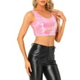 thumbnail image 4 of INSPIRE CHIC Débardeur Court à Paillettes Métalliques Sans Manches pour Femmes TP Rose, 4 of 6