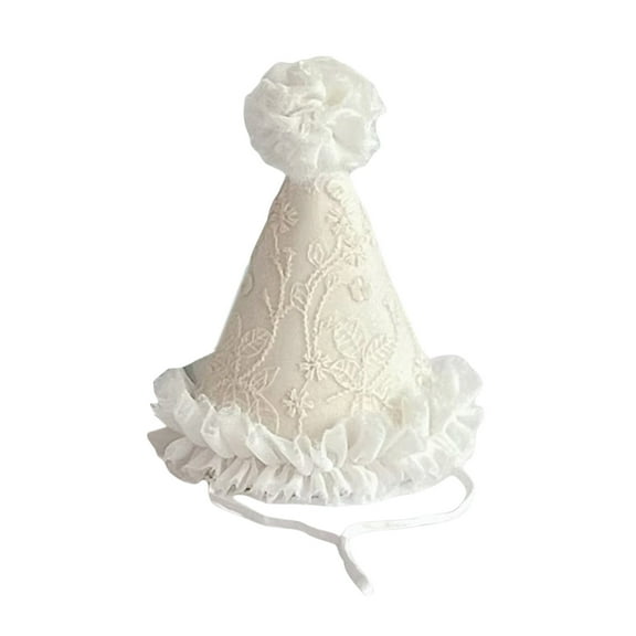 Trimmed Tulle Hat Birthday Party Supplies Birthday Celebration Hat Baby Caps Photography Props Kids Princess Hat