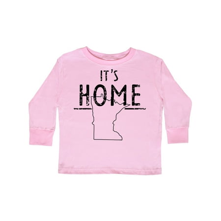 

Inktastic It s Home- Minnesota State Outline Distressed Text Gift Toddler Boy or Toddler Girl Long Sleeve T-Shirt