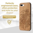 thumbnail image 2 of Case Yard Wooden Case Outside Soft TPU Silicone Slim Fit Shockproof Wood Phone Cover for Girls Boys Men and Women Supports Wireless Charging Hibiscus & Koi Fish Design case for iPhone-8-Plus, 2 of 7