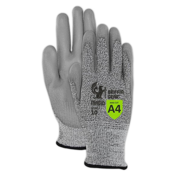 MAGID Griffin Gear ANSI A4 Liquid Repellent Nitrile Work Gloves , 12 Pairs, Size 9/Large, GPD452