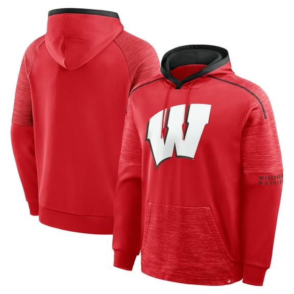 Men's Fanatics Red Wisconsin Badgers Quad Defender Hoodie