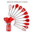 thumbnail image 2 of Juego De Cucharones De Silicona Y Acero Inoxidable KITCHENES 12 piezas, 2 of 7