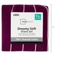 thumbnail image 7 of Mainstays 3-Piece 220 Thread Count Maroon and Pink Stripe 100% Peached Cotton Dreamy Soft Bed Sheet Set, Twin/Twin XL, 7 of 7