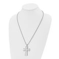 thumbnail image 4 of Auriga Fine Jewelry Stainless Steel Brushed with Laser-cut Edges Cross Pendant on a Rope Chain Necklace for Men 24", 4 of 6