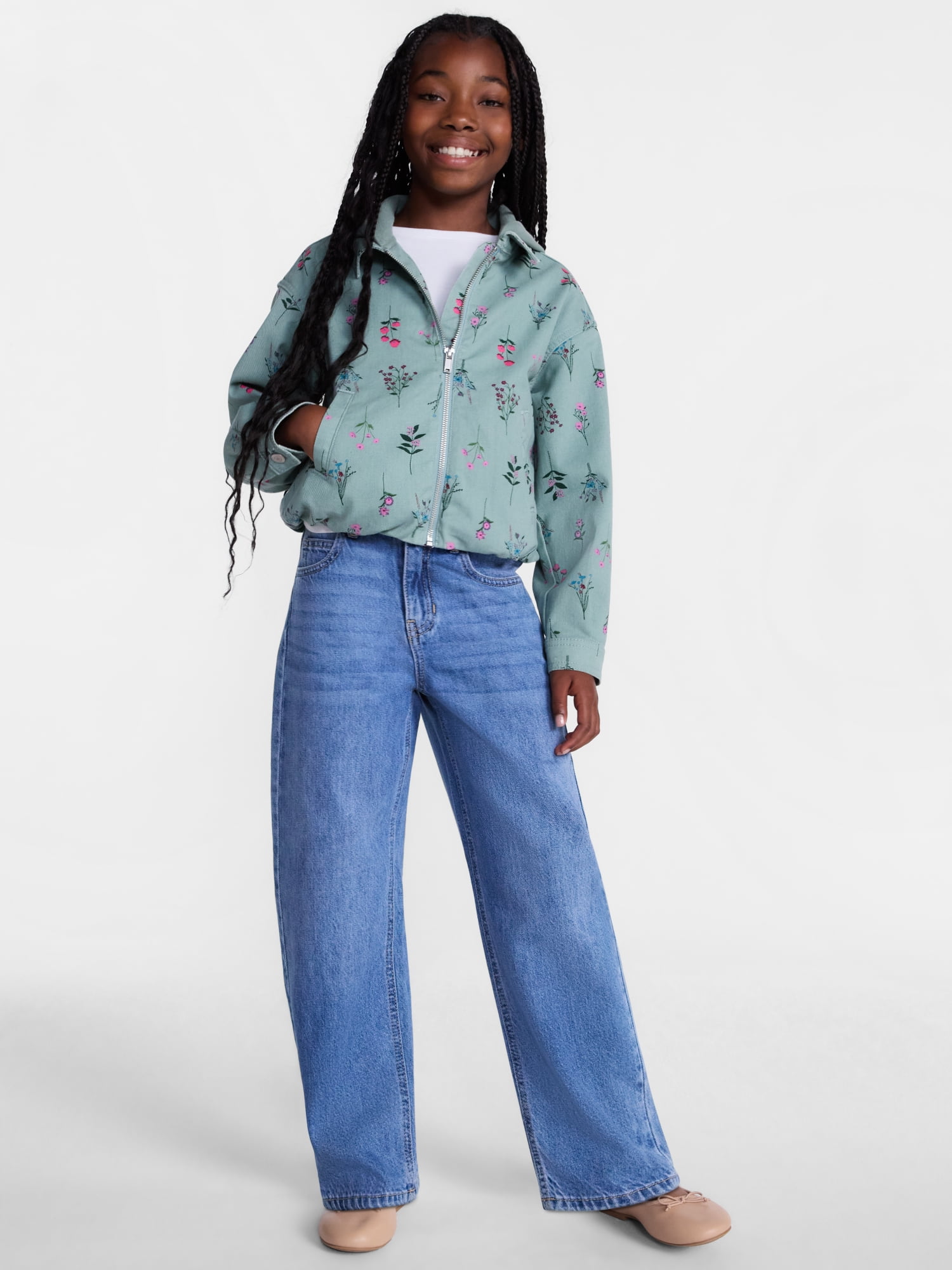 Wonder Nation Girls Mom Jean, Sizes 5-18