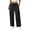 Black, variant on Wide Leg Linen Cargo Pants for Women Drawstring High Waisted Baggy Palazzo Summer Beach Lounge Trousers with Pockets, 29'' Inseam