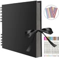 thumbnail image 1 of Photo Album 80 Black Pages Scrapbook Photo Album To Design Yourself 40 Sheets 28 X20cm, 1 of 5