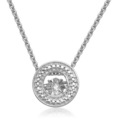 Diamond Accent Sterling Silver Dancing Circle Pendant