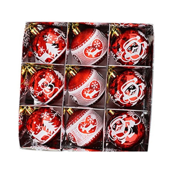 9Pcs Christmas Tree Balls Baubles Xmas Tree Hanging Ornament Home Party Decora Diy