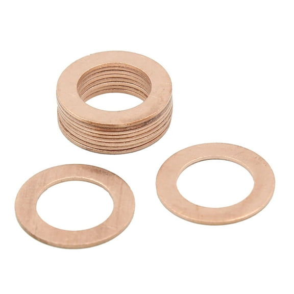 15mm Inner Dia Copper Crush Washers Car Flat Sealing Gaskets Rings 10pcs