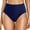 Navy, variant on Huowey Women Swim Bottoms Swimwear Casual High Waisted Solid Color Split Plus Size Swim Trunks Tropical Swim Wear Honeymoon Cruise Trendy Wear