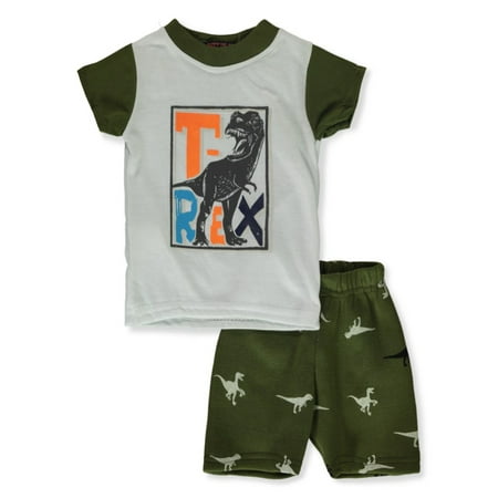 

Coney Island Baby Boys 2-Piece T-Rex Shorts Set Outfit - olive multi 0 - 3 months (Newborn)