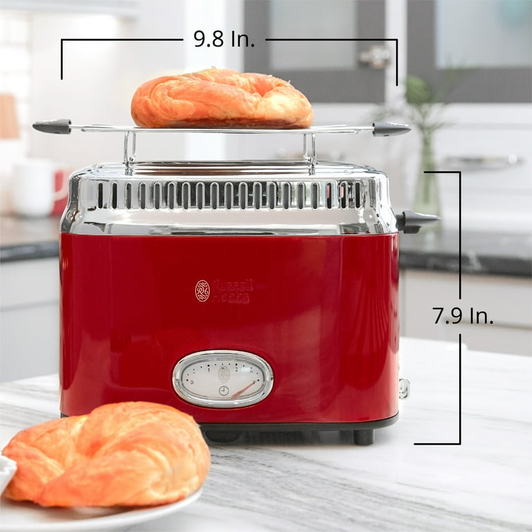 Russell Hobbs Retro Style 2-Slice Toaster, Red, TR9150RDR