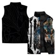 thumbnail image 4 of Chaleco de algodón informal de invierno con estampado de tigre dientes de sable y lobo para hombre, ropa de hombre 2024, chaquetas para hombre, 4 of 4