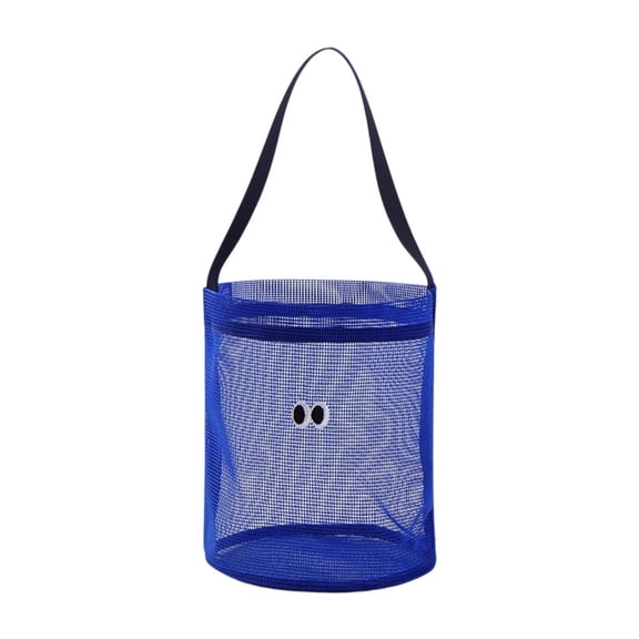 Dickly Foldable Nylon Beach Mesh Bag Practical Versatile Organizer Suitable for Walking Blue