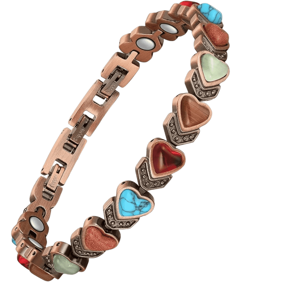 Wollet Heart Copper Magnetic Bracelet for Women, Magnetic Jewelry,  Copper Jewelry Gifts, for Mom Wife