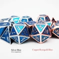thumbnail image 4 of Haxtec-Juego de dados Dnd de Metal, dados D & D pesados ??para mazmorras y dragones, juegos de mesa de juego de rol Pathfinder, dados esmaltados, azul cobre, 4 of 5