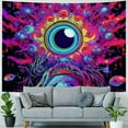 thumbnail image 4 of Creowell   Mushroom Tapestry Eyes Tapestry Colorful Neon Tapestries Aesthetic Tapestry Wall Hanging for Bedroom, Room 50x40inch, 4 of 6