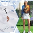 thumbnail image 6 of Yuyamidu Fire Wolf Golf Shirts Women Galaxy Golf Top Long Sleeve Tennis T-shirt Breathable 1/4 Zip Up Sports Outfits Size 2XL, 6 of 8