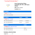 thumbnail image 2 of Power Steering Hose Fitting - Compatible with 1990 - 2005 Toyota 4Runner 1991 1992 1993 1994 1995 1996 1997 1998 1999 2000 2001 2002 2003 2004, 2 of 2