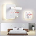thumbnail image 3 of 8W modern LED wall mounted reading light with 350 ° rotary switch, 3W LED wall light indoor wall light for bedroom, bedside table, living room, study room, white 3000K, 3 of 5