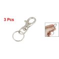 thumbnail image 2 of 25mm Dia Split Ring Lobster Clasp Key Chain Keyring Silver Tone 3 Pcs, 2 of 2