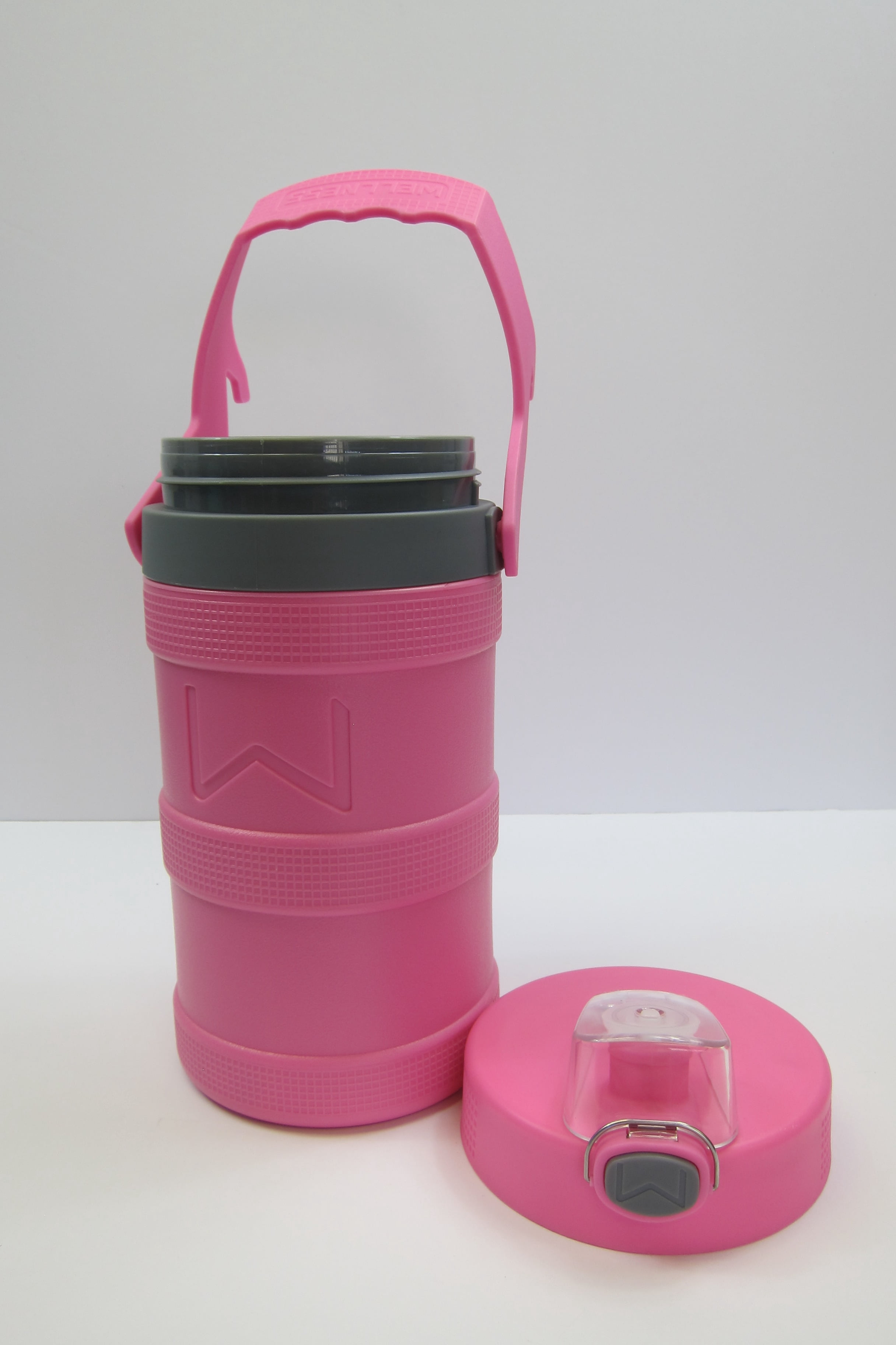 Wellness 128 oz Pink Plastic Water Bottle with Screw Cap