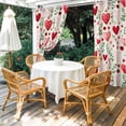 thumbnail image 4 of Outdoor Curtains for Patio Waterproof, Valentines Outdoor Privacy Panels Grommet, Pink Red Love Heart Green Botanical Spring Blackout Outside Curtains for Porch/Cabana 54"x84", 2 Panels, 4 of 8