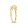 thumbnail image 3 of AFFY 0.03CT Natural Diamond Accent Interlocking Heart Ring for Women 14K Yellow Gold over Silver-5.5, 3 of 6