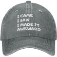 thumbnail image 1 of I Saw I Made It Awkward Hat Funny Cotton Washed Cowboy Baseball Cap Adjustable Unisex Dad Hats, 1 of 7