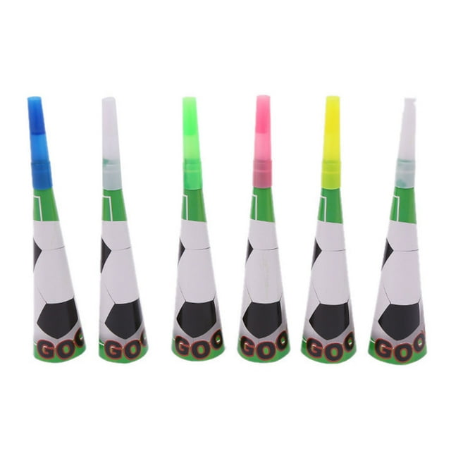 Langgg Lot de 6 Trompettes de Football pour Enfants Portable Match Performance Musicale Compétition Fan Fête Cheer Haut-Parleurs Cadeaux Filles